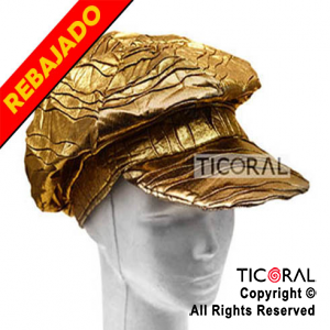 SOMBRERO BOINA METALIZADA ORO CON VISERA HS5829-1 x 1
